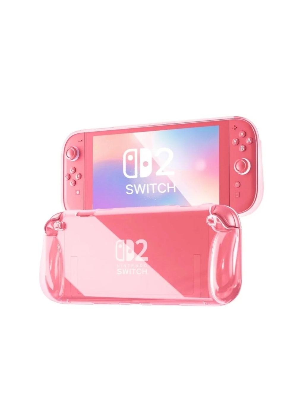 Nintendo Switch 2 Slim Clear Pink Protective Shell